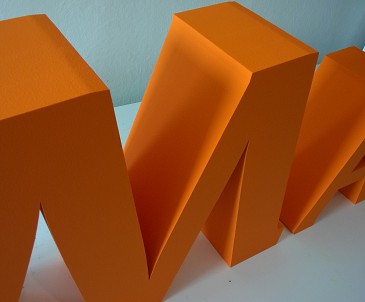 Samostatne stojaci 3D nápis.